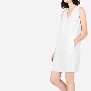 Everlane white mini poplin dress